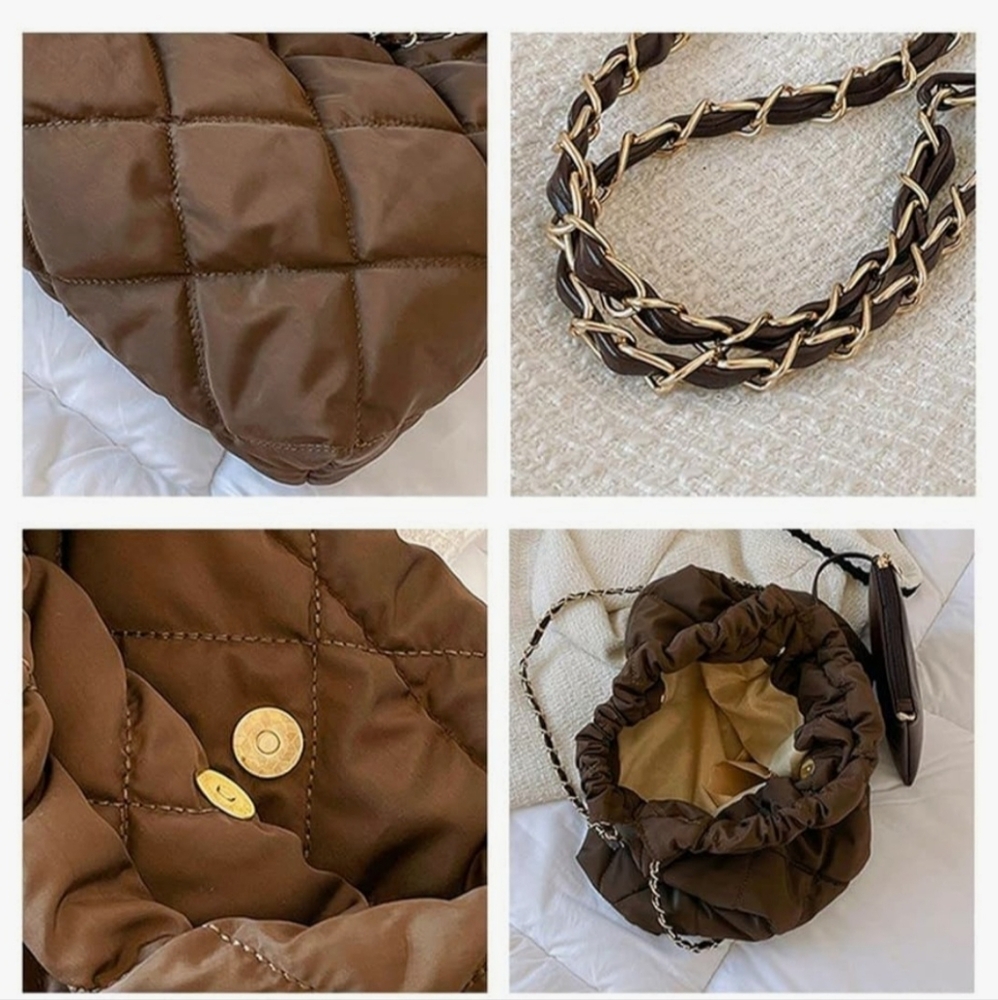 Handbag, green puffer nylon bag with coin purse. New - Picture 6 of 8